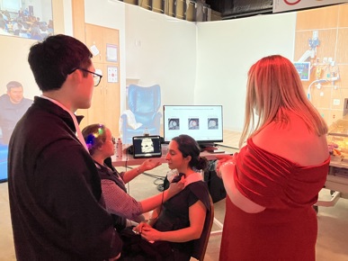 Gala guests learn about AI-enhanced cardiac imaging.
